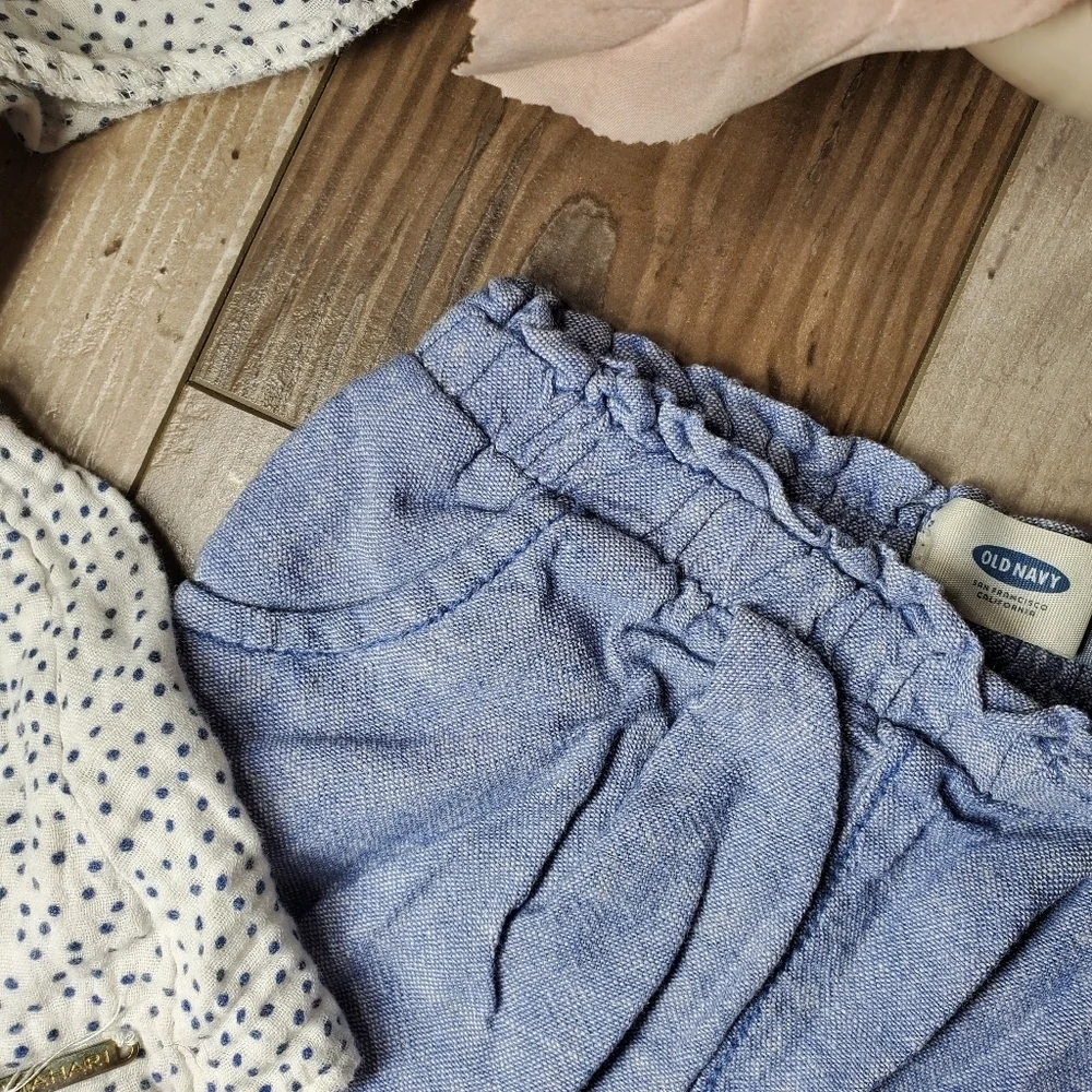 Girls 2T Outfit Polka Dot Top Linen Chambray Bottoms | Old Navy & Tahari | 2pc